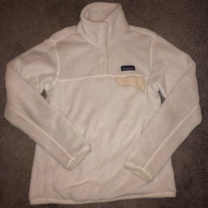 White Patagonia Snap T Fleece Pullover